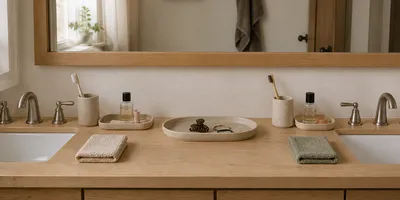 How to Divide a Shared Bathroom Counter into Useful Zones